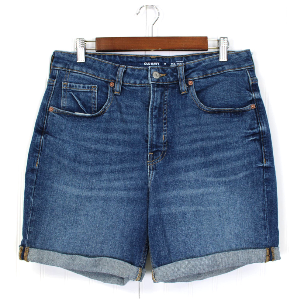 Old Navy Womens 12 OG Straight Denim Shorts Secret Smooth Pockets Summer Beach